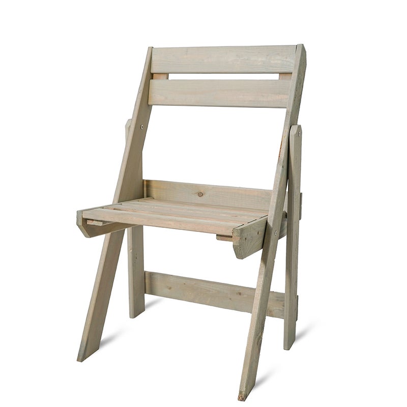 Krzesło ogrodowe składane drewniane nowoczesne na grilla 55cm jasne siwe