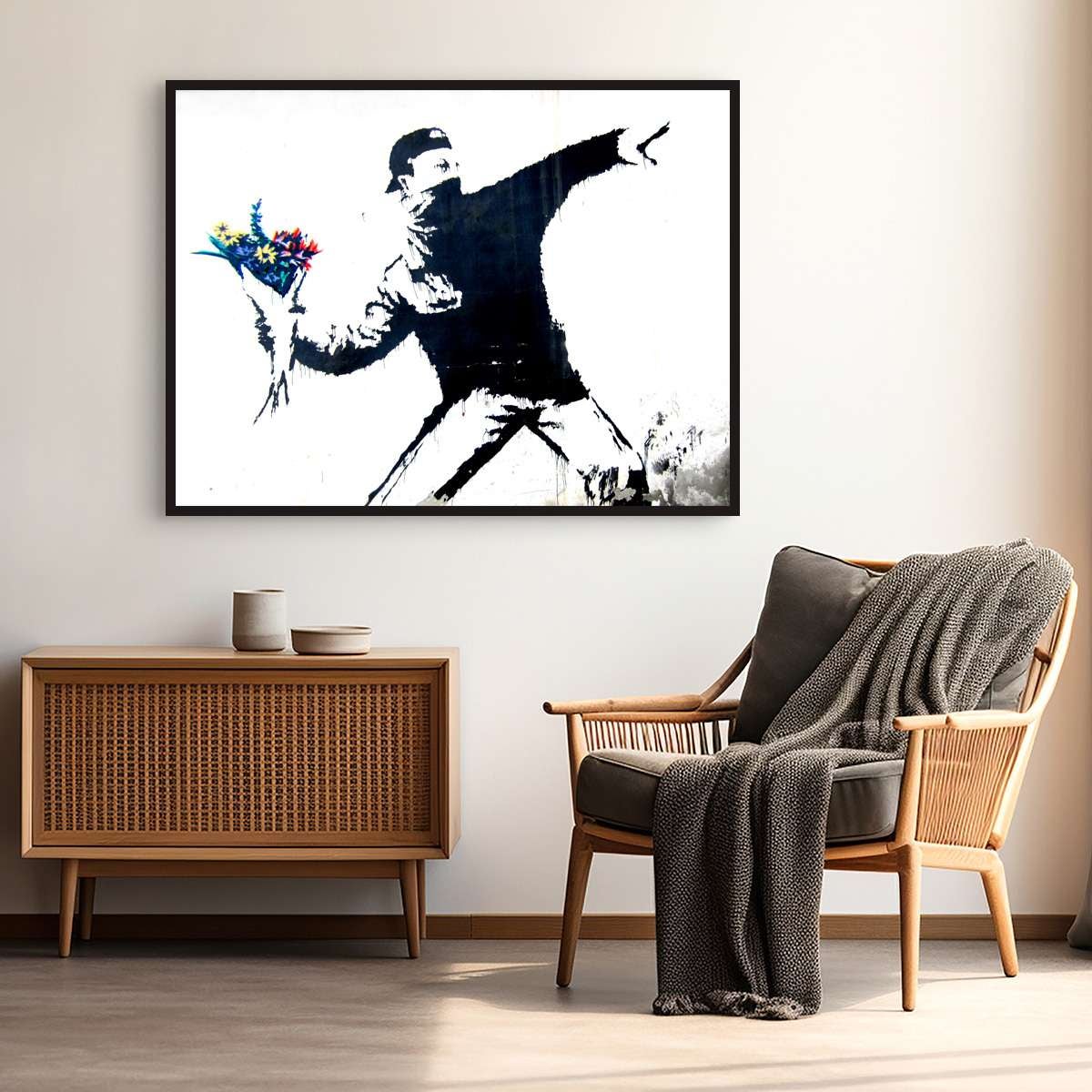 Visario Images sur Toile Banksy 80x60 cm Nr 4170 résumé Pret a accrocher