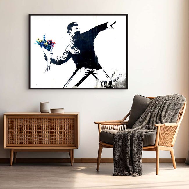 Visario Images sur Toile Banksy 80x60 cm Nr 4170 résumé Pret a accrocher Visario Images sur Toile Banksy 80x60 cm Nr 4170 résumé Pret a accrocher