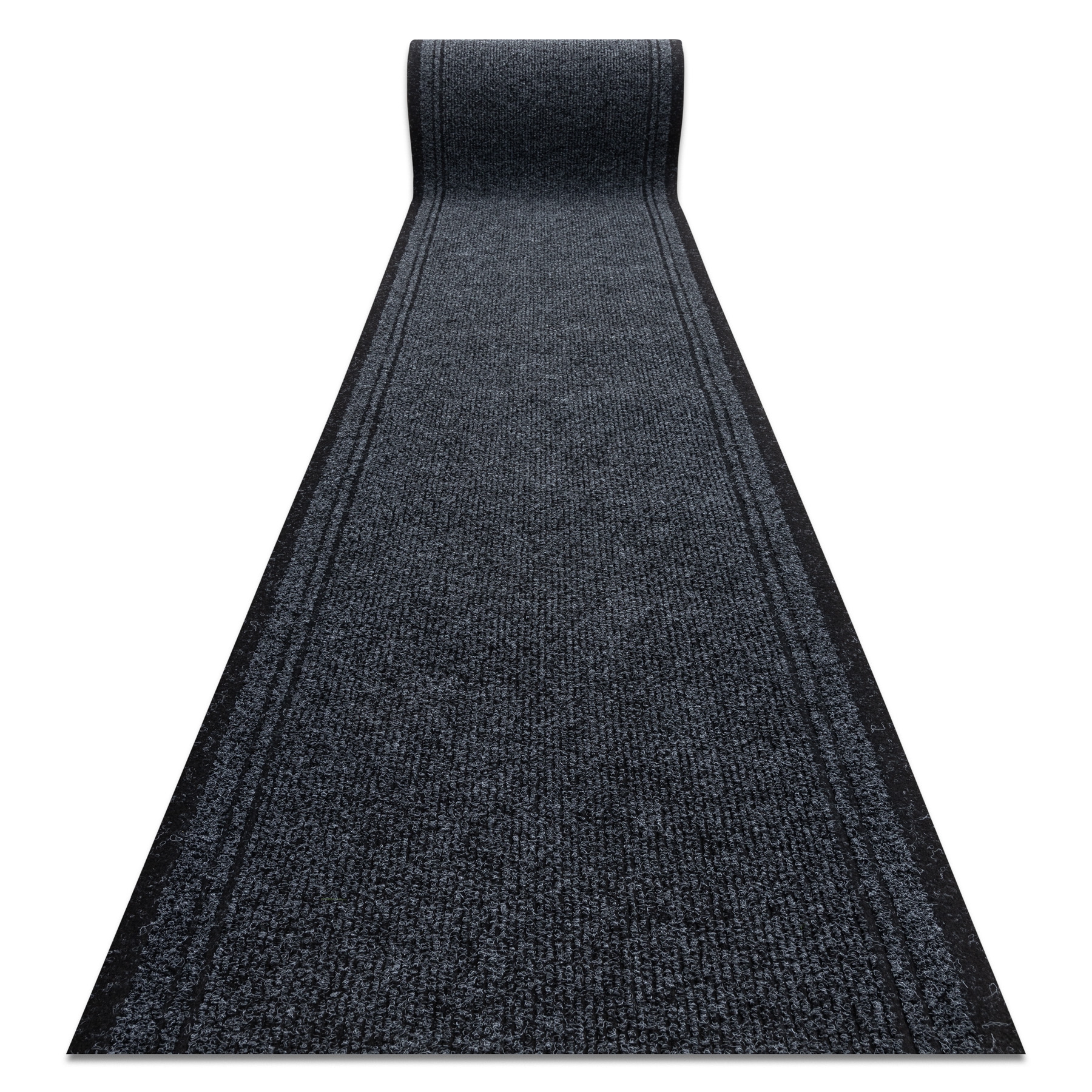 Felpudo alfombra de pasillo con refuerzo de goma málaga antracita 2082 100 cm 100x250 cm