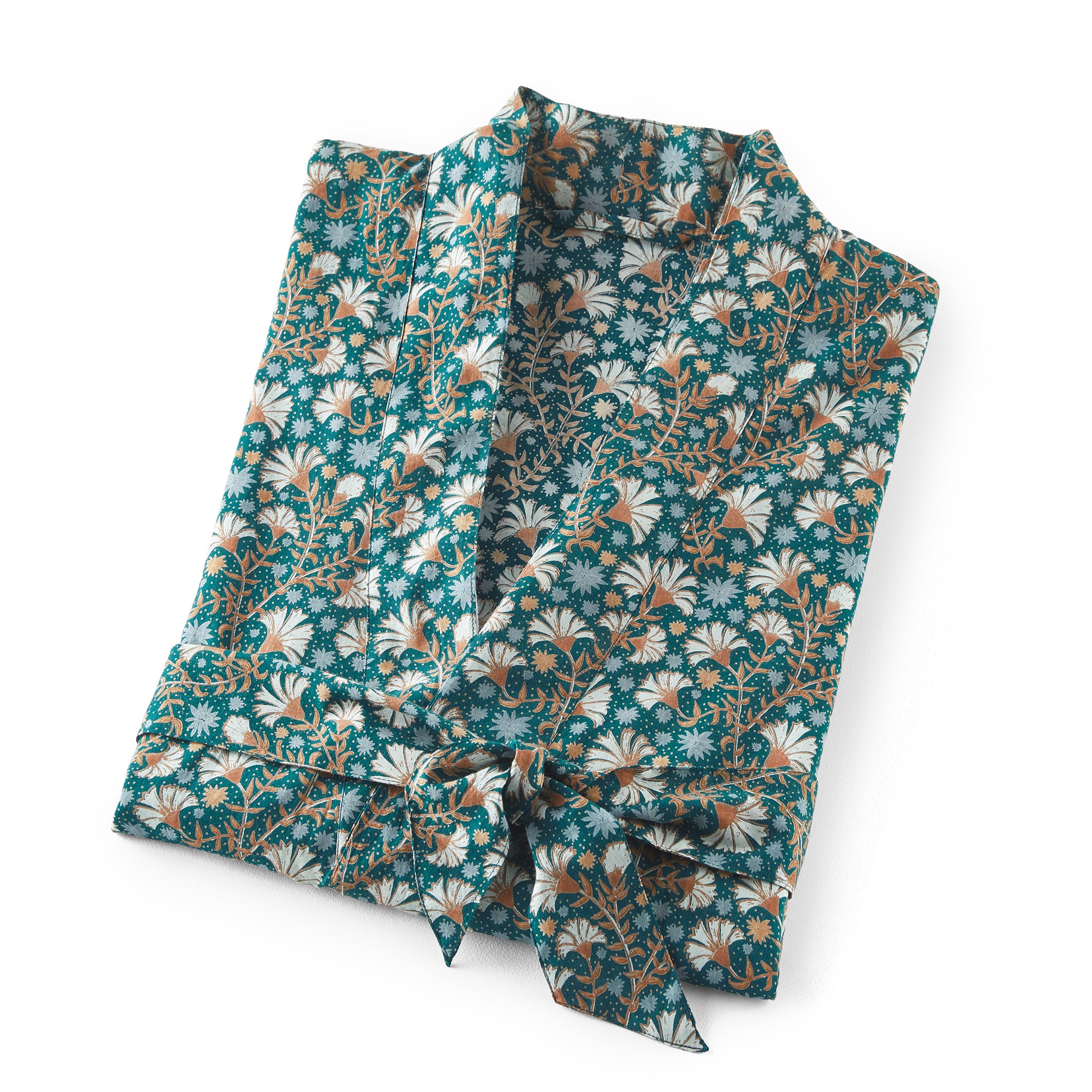 Peignoir kimono pur voile de coton, Kalyan - Imprimé blanc - 34/36 - 7