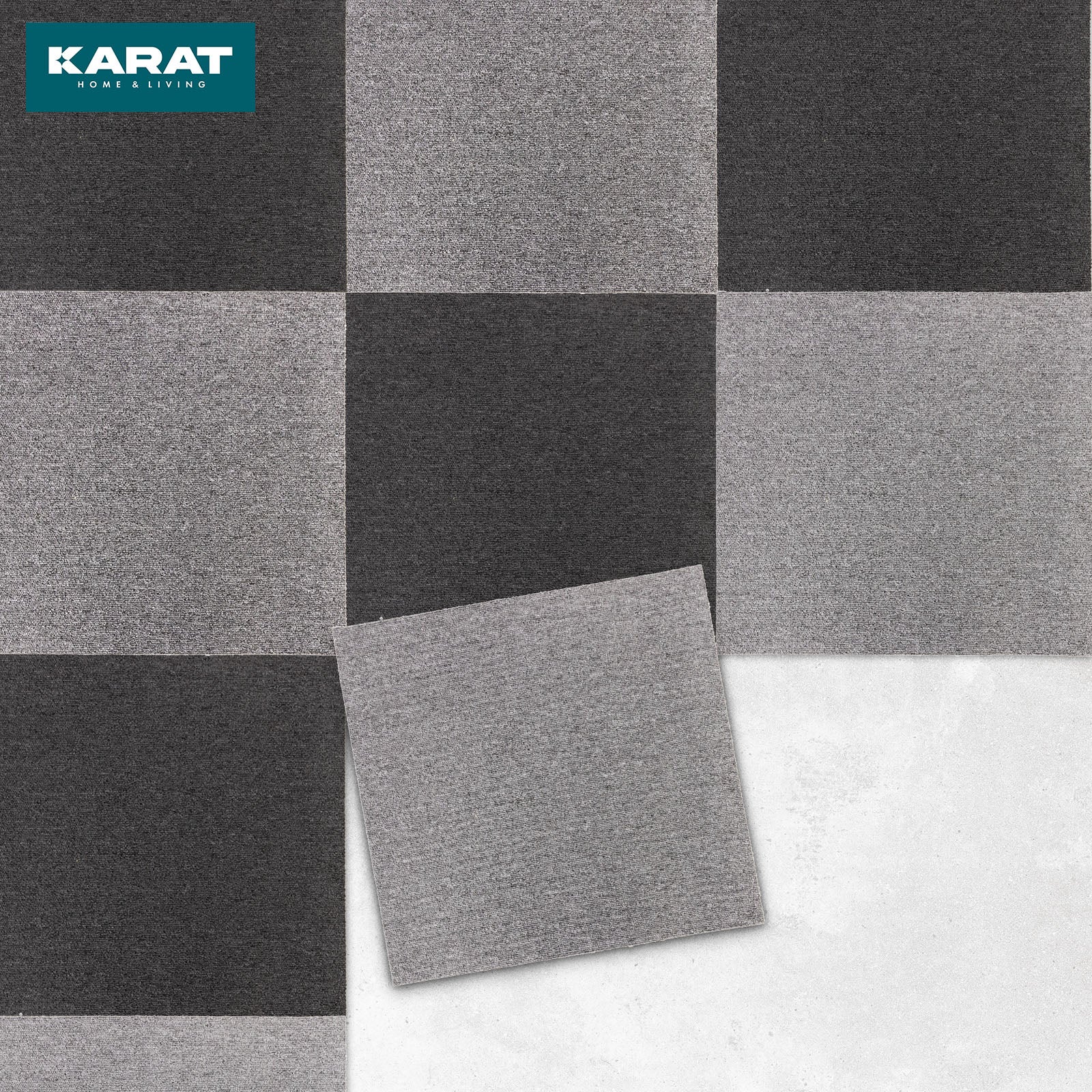 Dalle moquette bouclée 50 x 50 cm, Revêtement Isolant Sol, Gris, 1 Pièce - 3