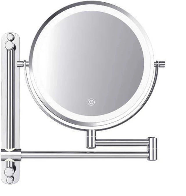 Mirlux Miroir de maquillage avec éclairage LED - Rechargeable - Grossissement x7 - Chrome