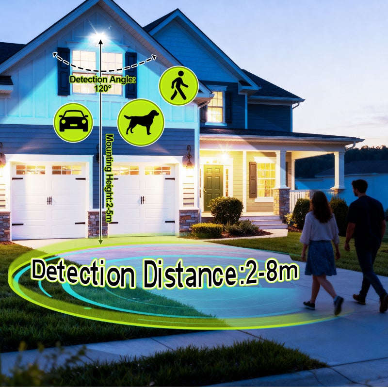 Proiettore LED da Esterno 30W con Sensore di Movimento, Lampada IP65 Luce Bianca Fredda per Giardino e Terrazza - 5