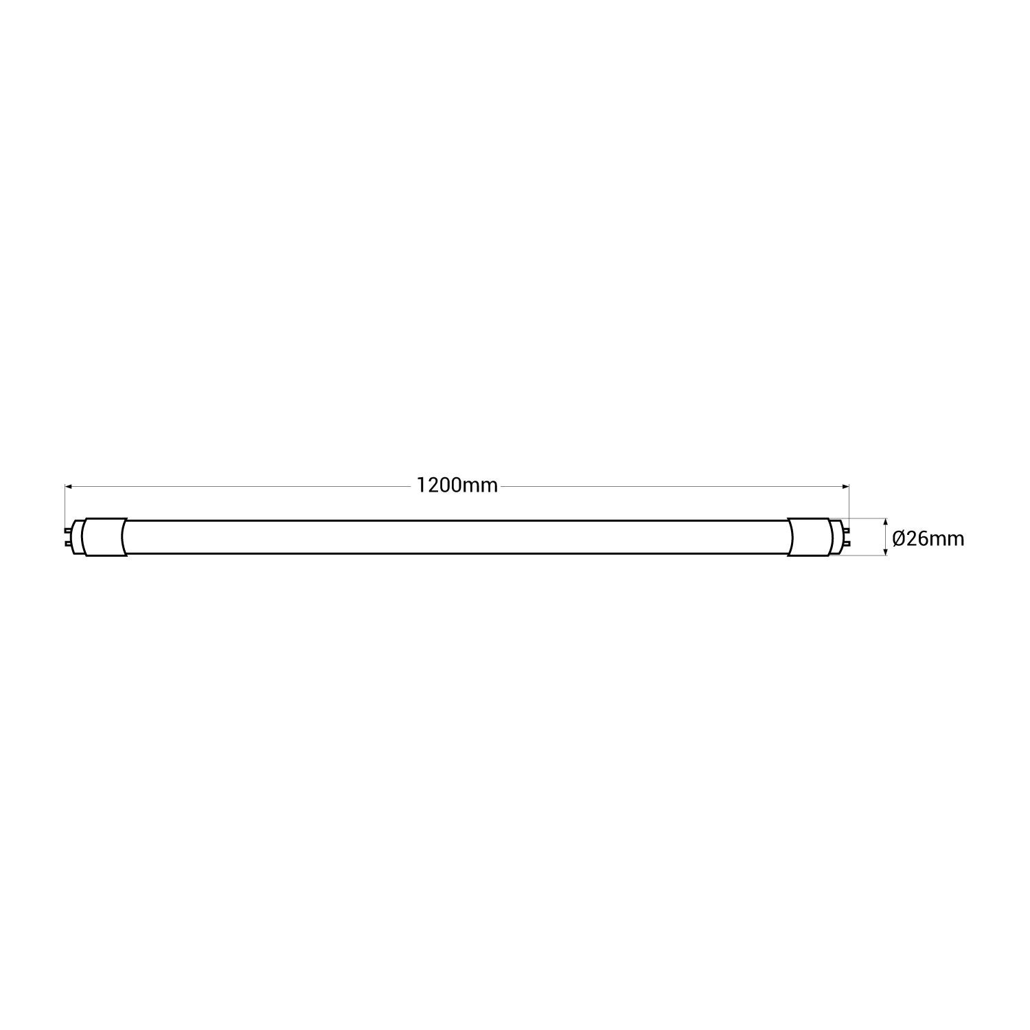 Tubo LED 120cm T8 - 18W - 140lm/W - Blanco Frío - 8