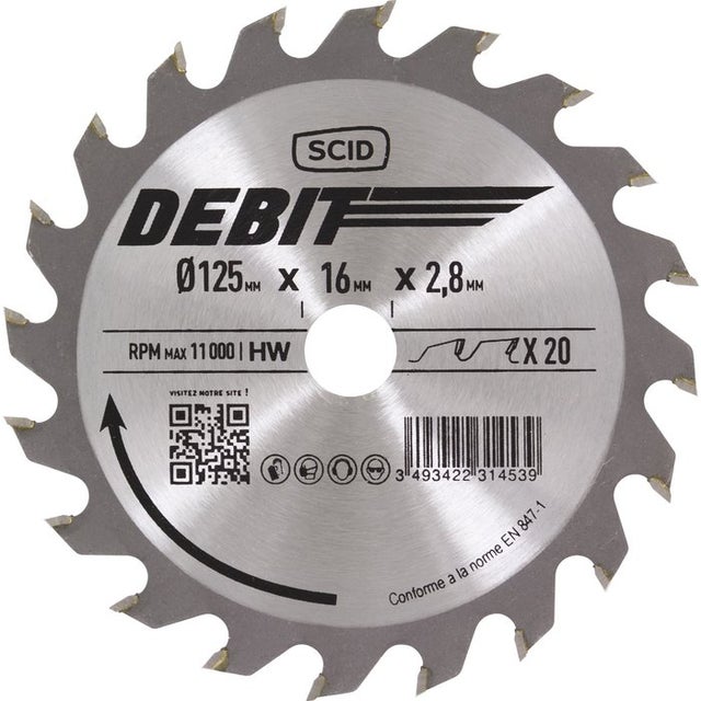 Lame De Scie Circulaire 125mm X 22,23mm TOOLMAYS - 40 Dents Pour Bois, Stratifié, Contreplaqué, Plastique