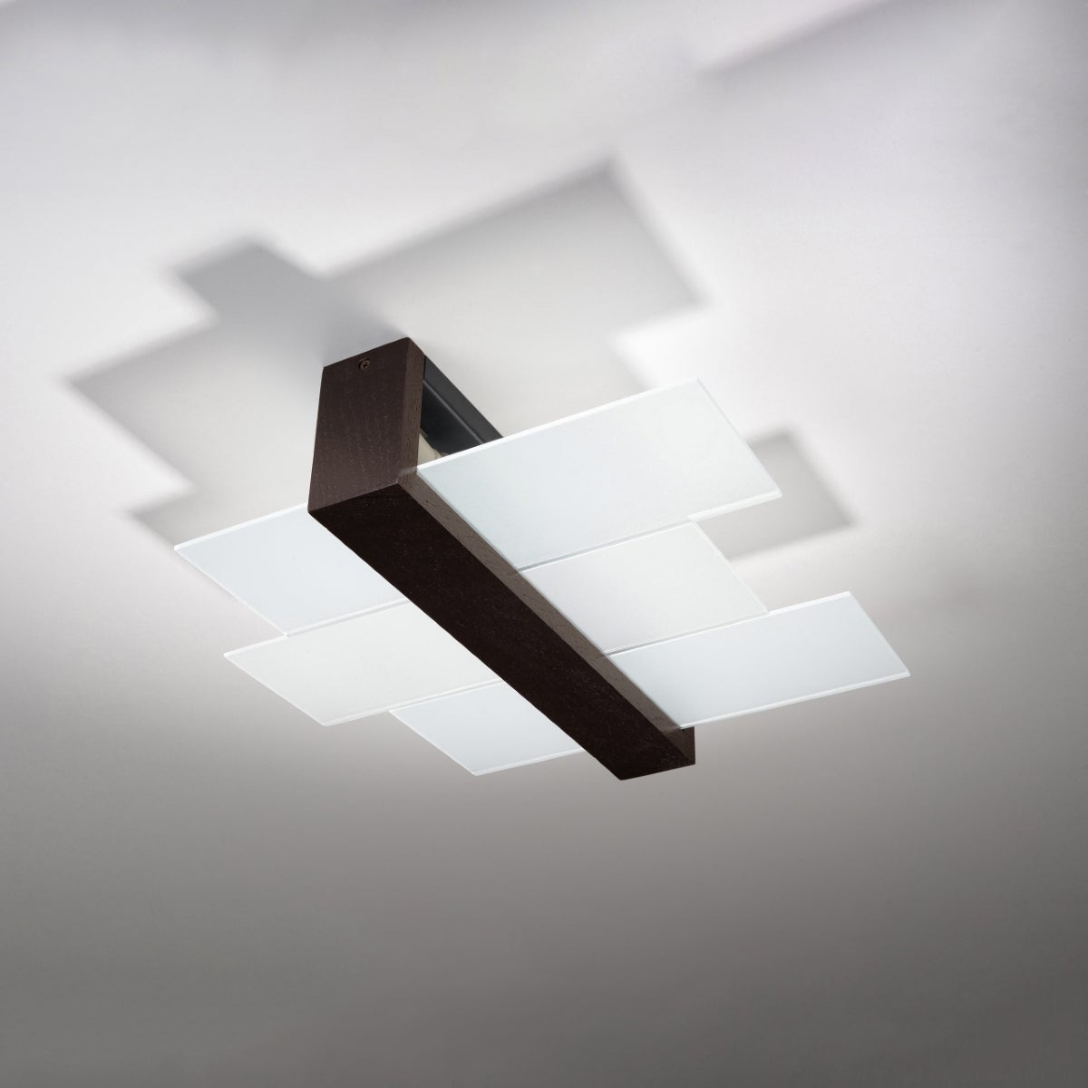 Plafon IGNIS 2 wenge LED 4000K - 43x43x12cm Sollux