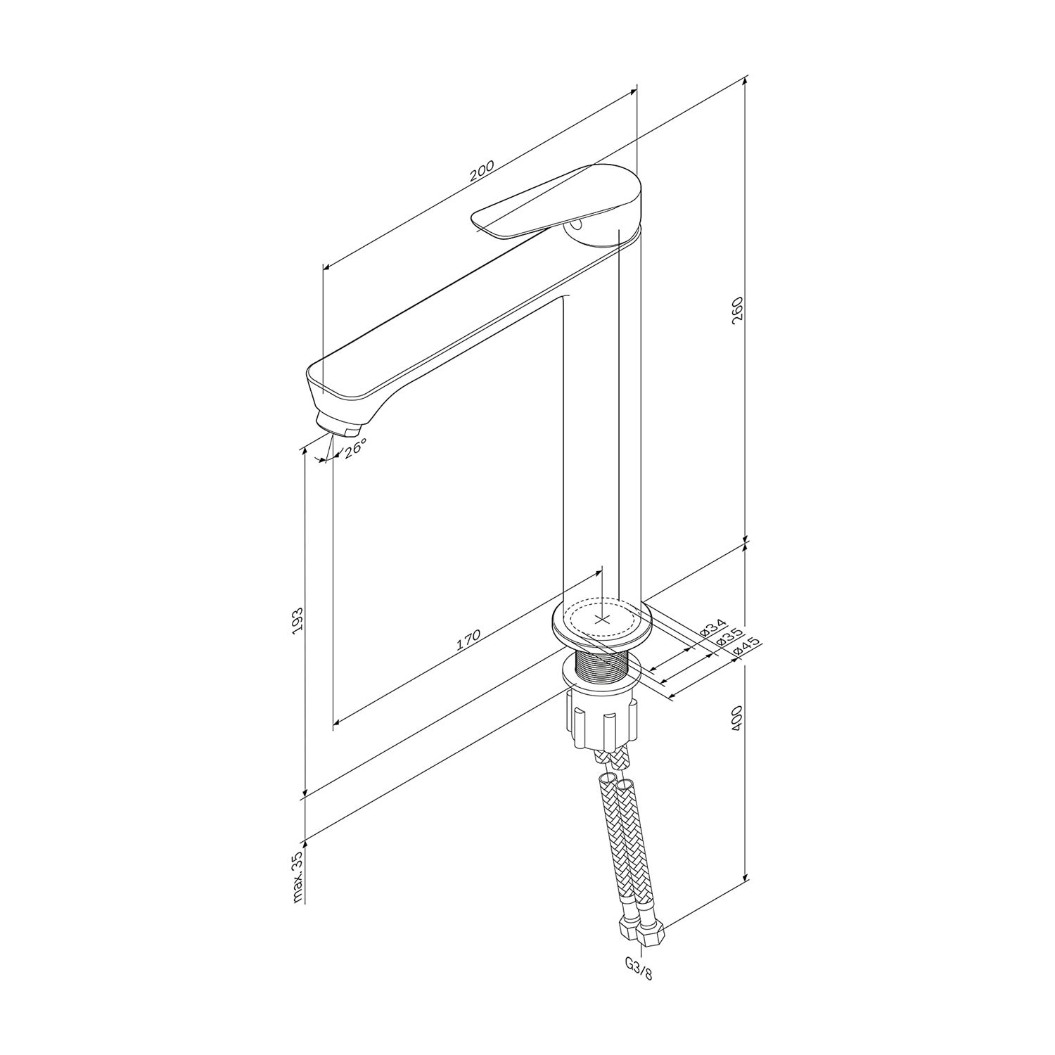 Mitigeur de Lavabo, Robinet de Lavabo, Noir, taille L, FTA92022 AM.PM - 11