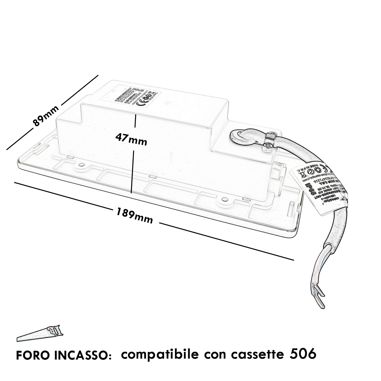 Faretto segnapassi LED 4W incasso luce muro cassetta 506 4000K bianco inox IP65 - 6