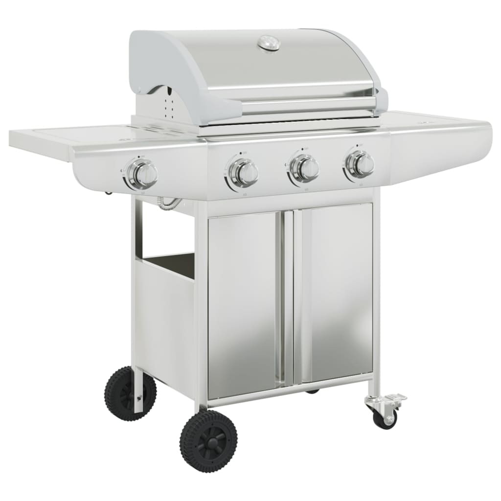 Barbecue gril à gaz avec 4 brûleurs argenté acier inoxydable vidaXL - 2