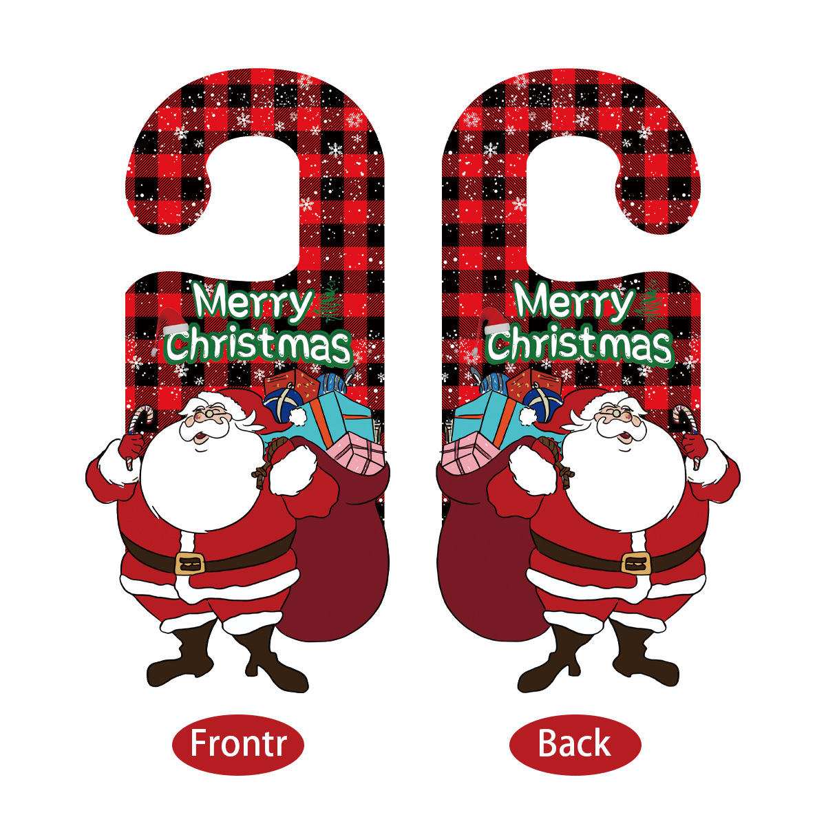 6 pezzi ganci per porte in carta per decorazioni natalizie, ganci per porte a forma di Babbo Natale, ganci per decorazioni natalizie - 2