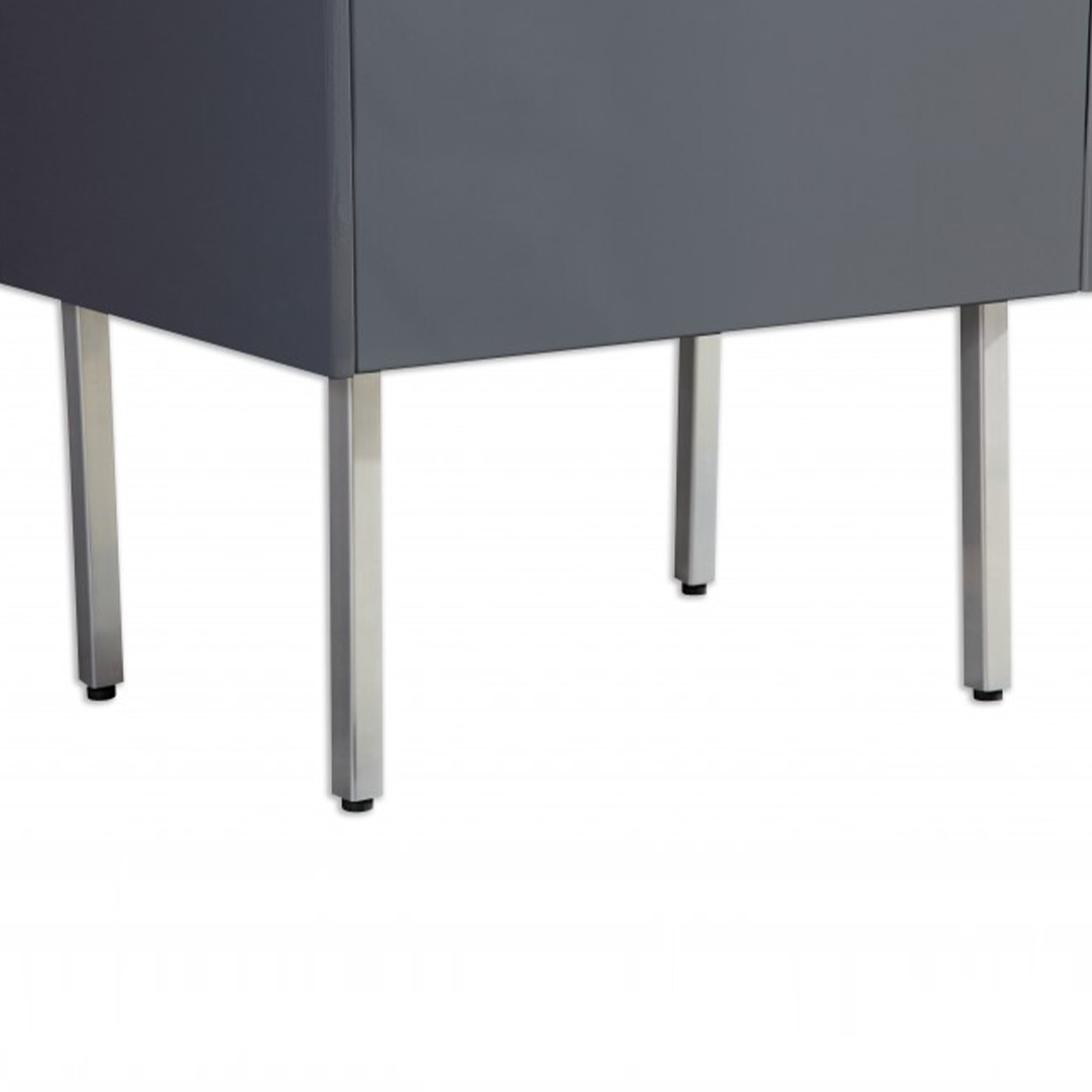 Lot de 2 pieds salle de bain métal pour meuble support stable - 3