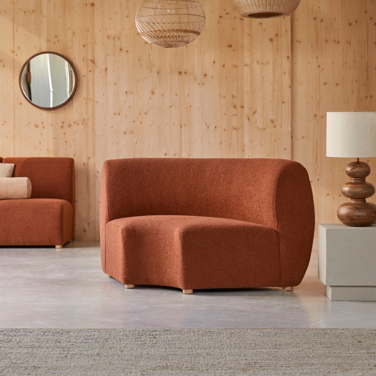 Tikamoon Sillón modular esquinero Swann de acacia maciza y tela ...