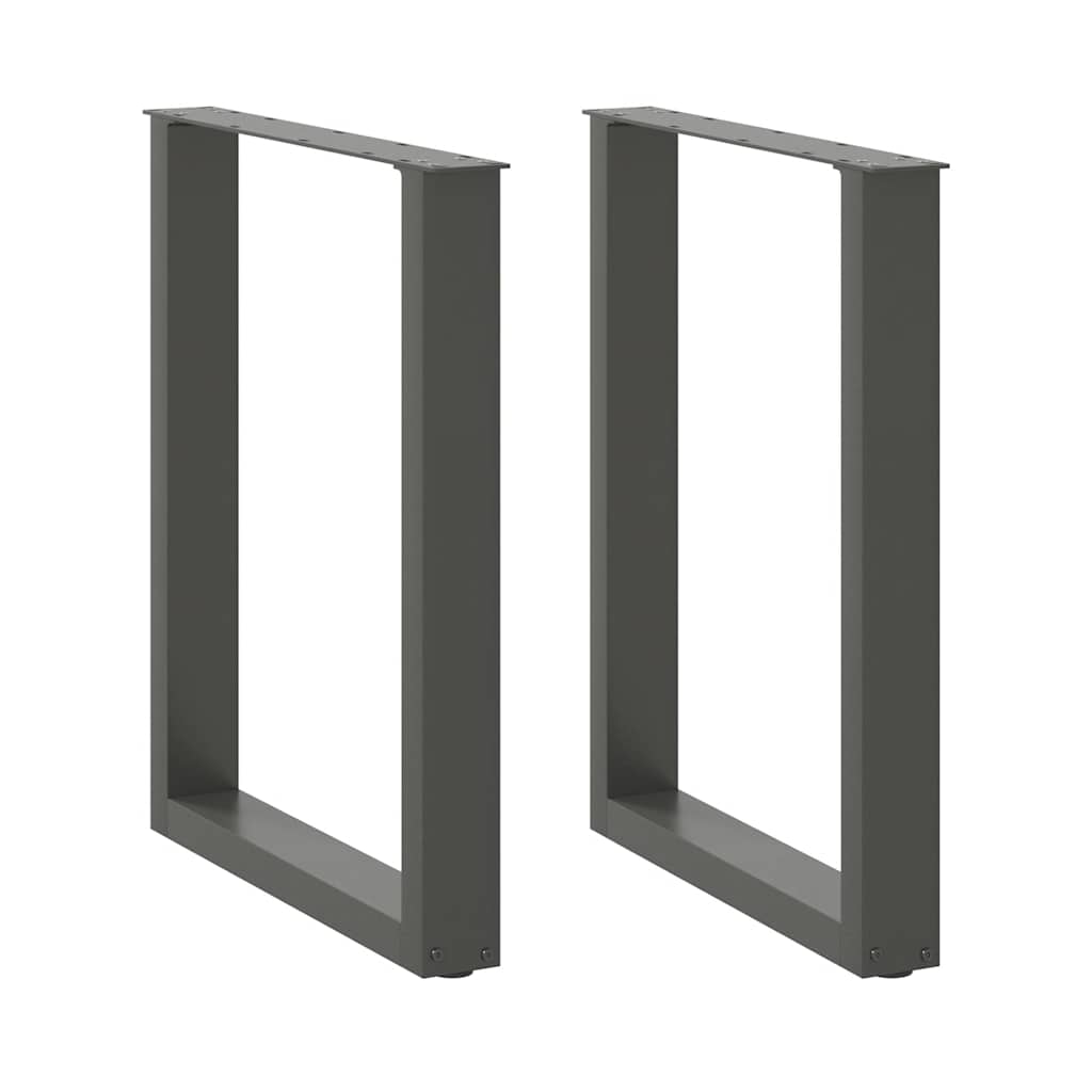 Nogi do stołu jadalnego w kształcie litery U 2 szt. Antracyt 60x(72-73) cm Stal vidaXL