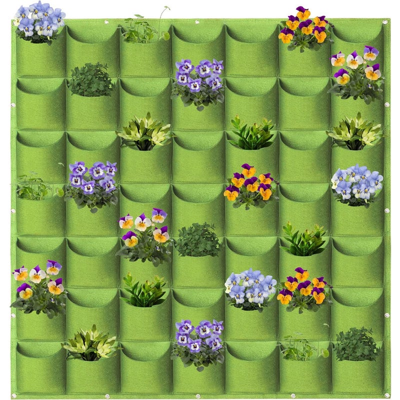 49 kieszeniowych worków do uprawy roślin, worków do przechowywania roślin (1 m×1 m, zielony)