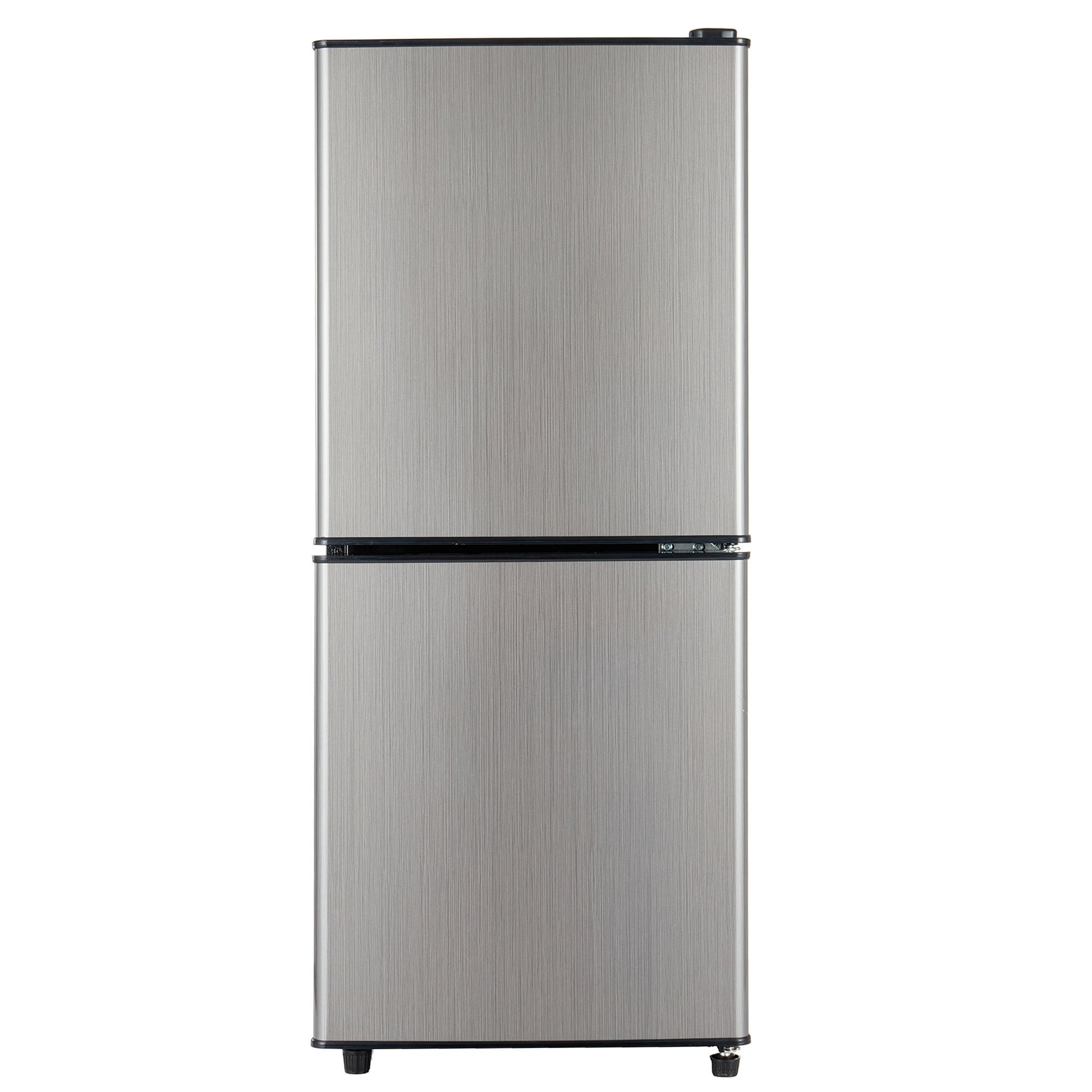 Réfrigérateur congélateur bas avec 2 Portes - 106 L ( 60+46) - Classe E - -25 °C ~10 °C - Pose libre - 42.5x44.5x102cm - Acier inoxydable - Gris - 7