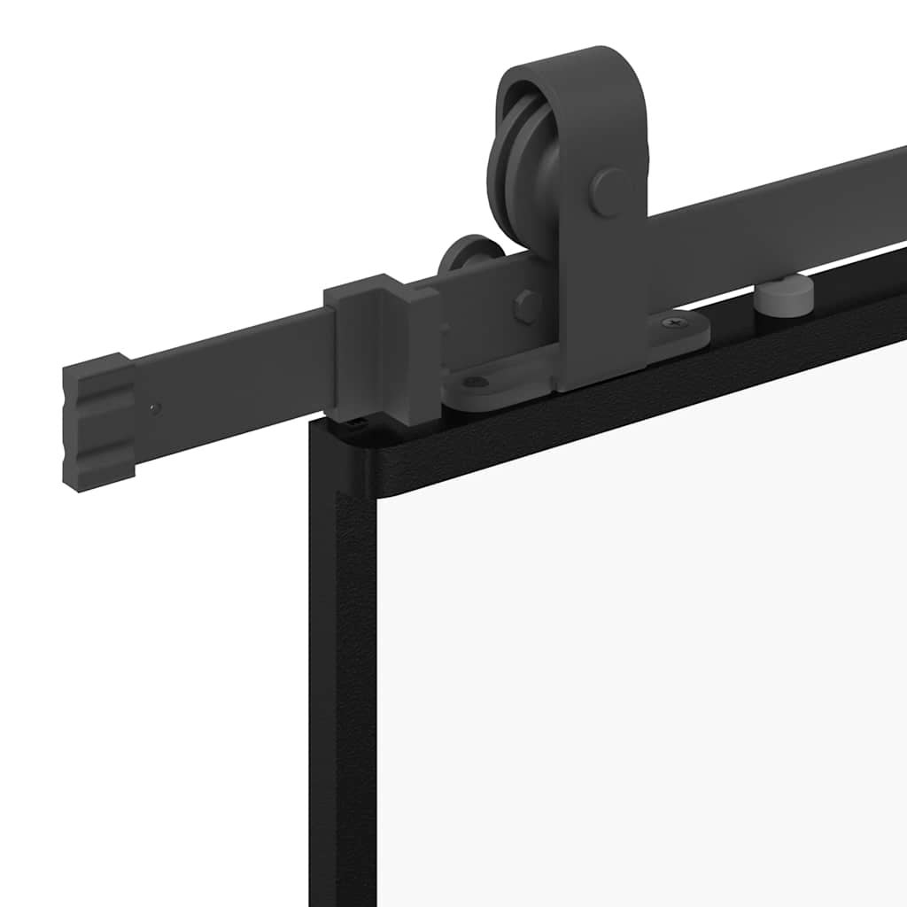 Puerta corredera con herrajes negro 76x205 cm vidrio templado vidaXL - 6