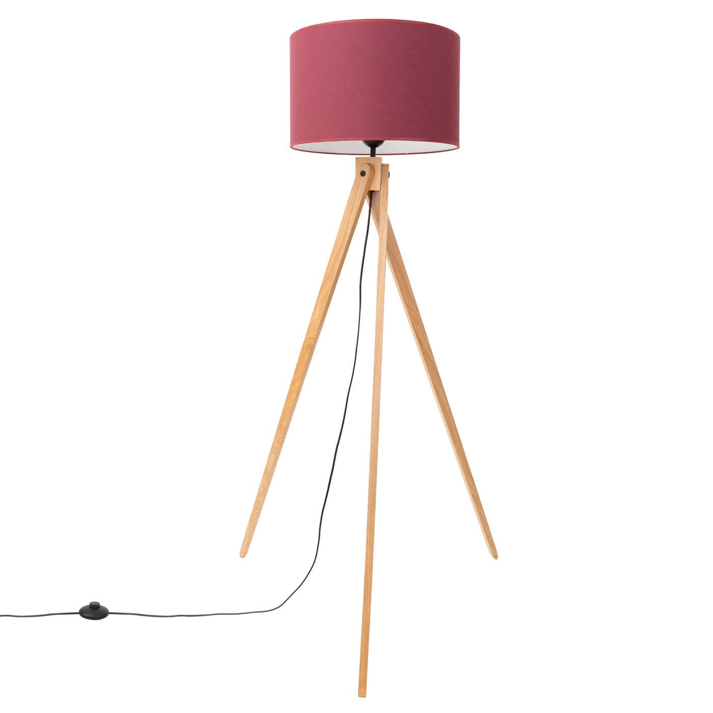 Lampa stojąca trójnóg drewniany NATT burgundowa 1xE27x20W drewno wym:140x77x77cm IP20 Sollux Lighting
