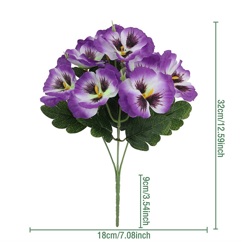 10 Flores Artificiales para Exterior - Resistentes a los Rayos UV e Impermeables, para Balcón, Ventana, Decoración de Boda, Color Morado - 2