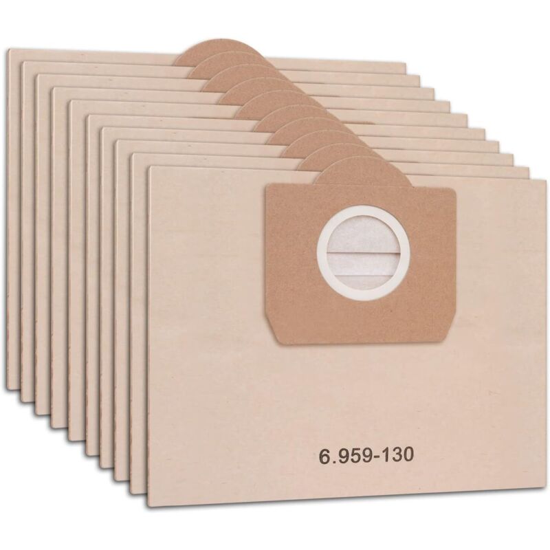 Pachet de 10 pungi de hârtie 6.959-130.0 A 2201/2204/2504 pentru aspirator umed și uscat Karcher WD3 WD3P, înlocuire 10buc