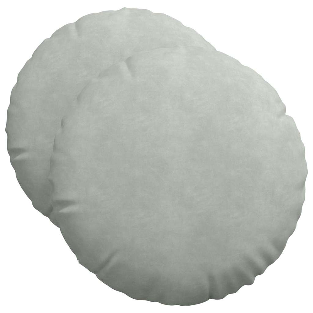 Cojines de asiento, 2 unidades, gris claro, Ø 40 x 13 cm, terciopelo - 2
