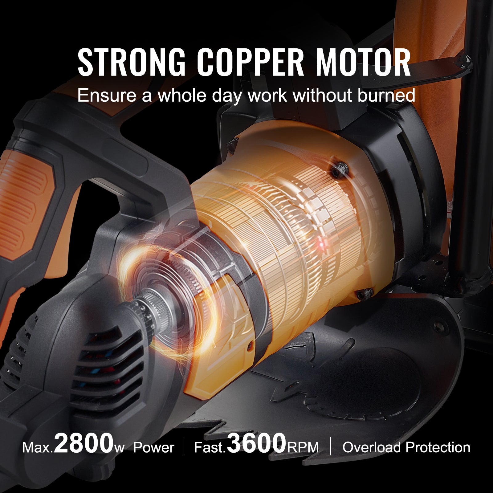 Scie à béton électrique,VEVOR 406mm,scie circulaire puissance élevée 2800Wprofondeur coupe 152mm scie à disque humide/sec conduite d'eau,pompe à eau - 4