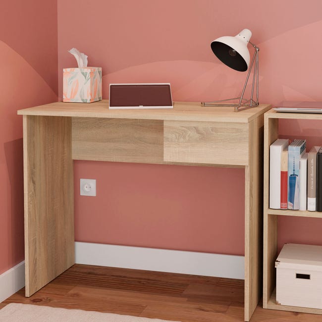 Scrivania Pieghevole Legno 80x40cm - Tavolo Salvaspazio Per PC, Ufficio E Camera - Foto 9