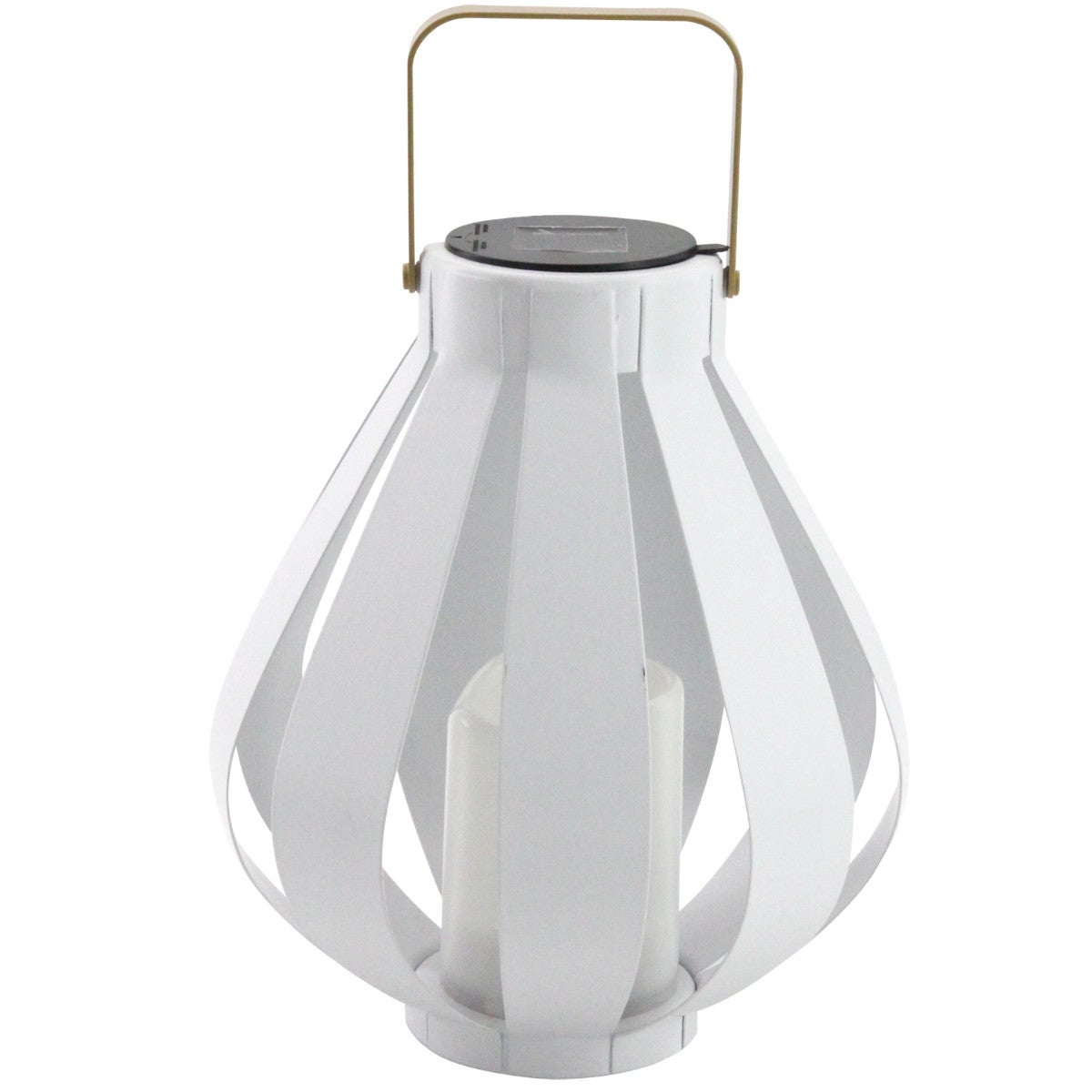 Latarenka ogrodowa solarna Ahobro biała 1xx wym: 25,7 x 21 x 21 cm metal Polux