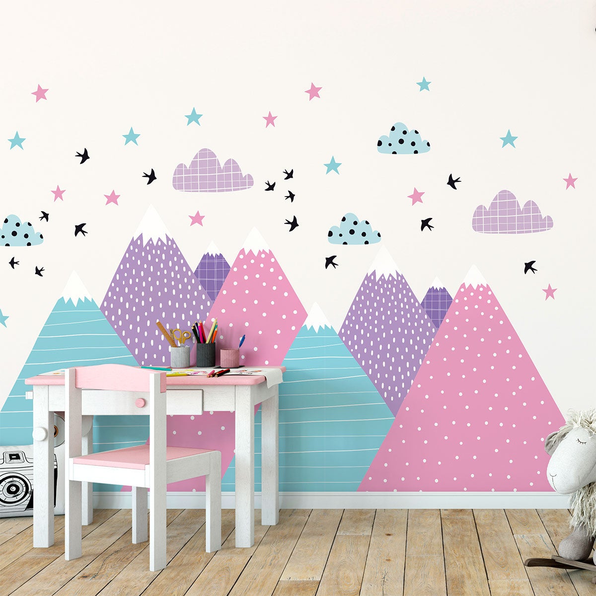 Adesivo bambino di montagna scandinavo natka - Sticker adesivo - adesivi murali - 100x150cm - 3