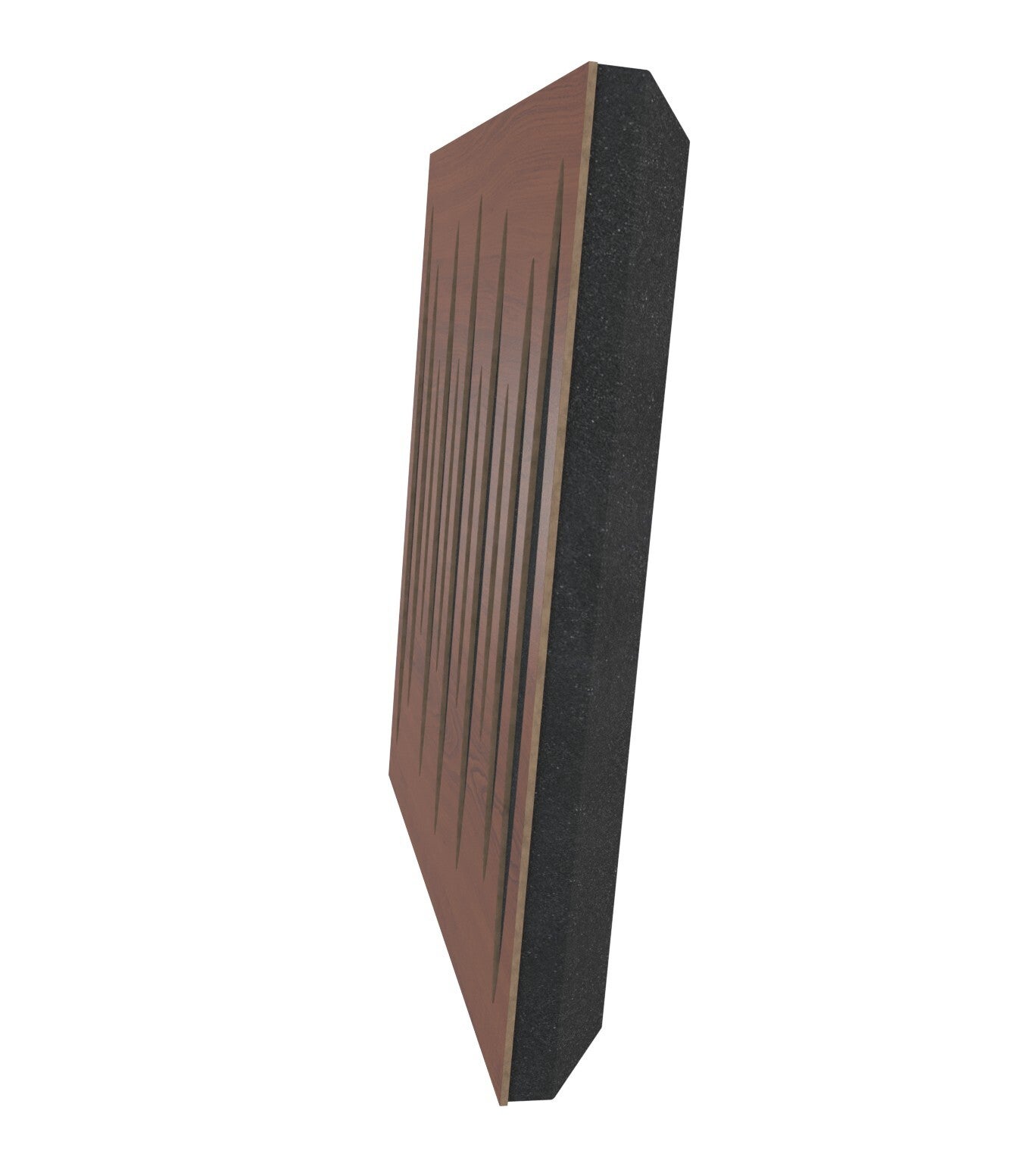 Lot de 4 Panneaux acoustiques insonorisants PULSAR 50x50x5 cm - 1 m² surf.totale - MDF perforé laminé et mousse acoustique - Noix - 3