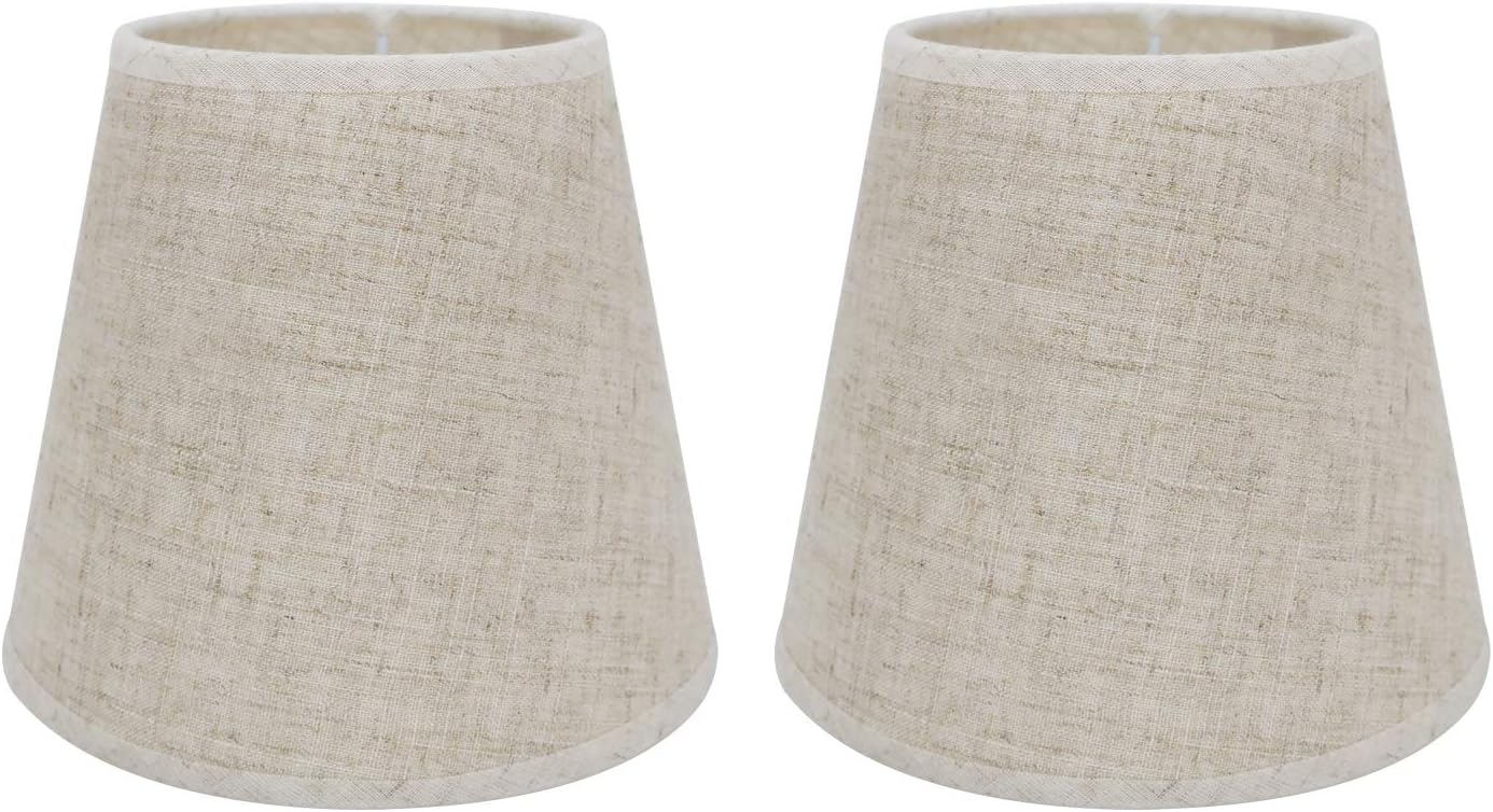 HOLIDYOYO Lot De 2 Petits Abat-jour Ronds En Lin Pour Lampe
