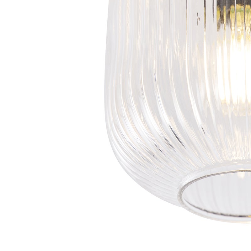 Qazqa art deco plafonnier - Karel - doré/laiton, rond, max. 25w, e27, 20cm, idéal pour la chambre et le salon - 5