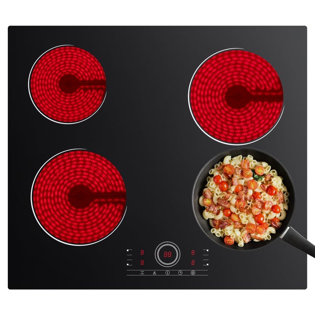 CDV Placa vitrocerâmica 4 zonas 6000W 9 Níveis de Potência Controlo tátil Temporizador 99 min CDVER604