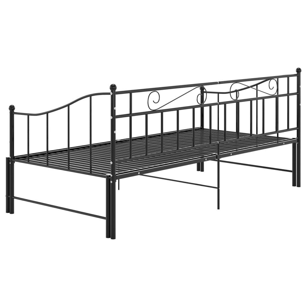 Maison Exclusive - Cadre de canapé-lit extensible sans matelas Noir Métal 90x200cm - 9