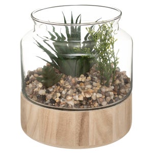Terrarium En Verre Noir Pour Plantes Succulentes - 16x16x11.5cm, Forme Maison, Ouverture Pour Aération