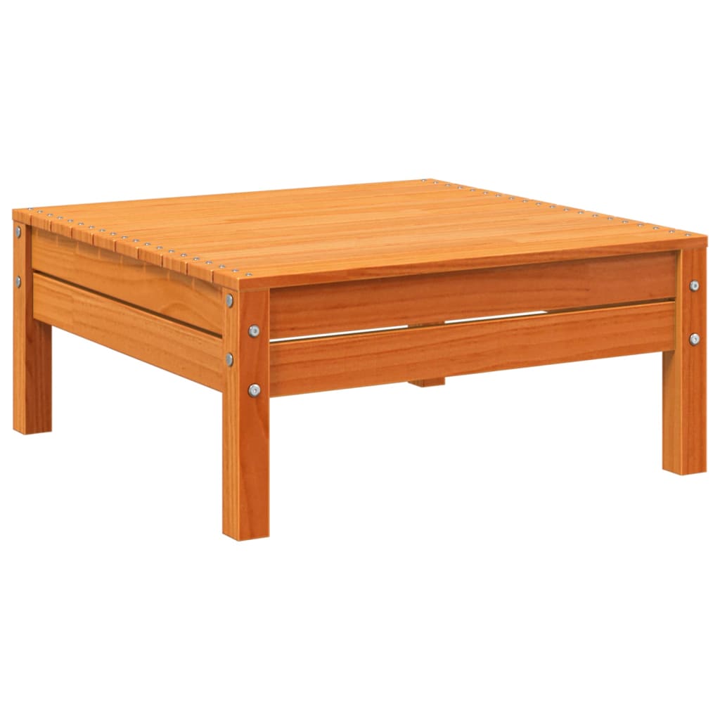 Taburete de jardín | otomana de jardín | reposapiés de jardín madera maciza de pino marrón cera cfw87187
