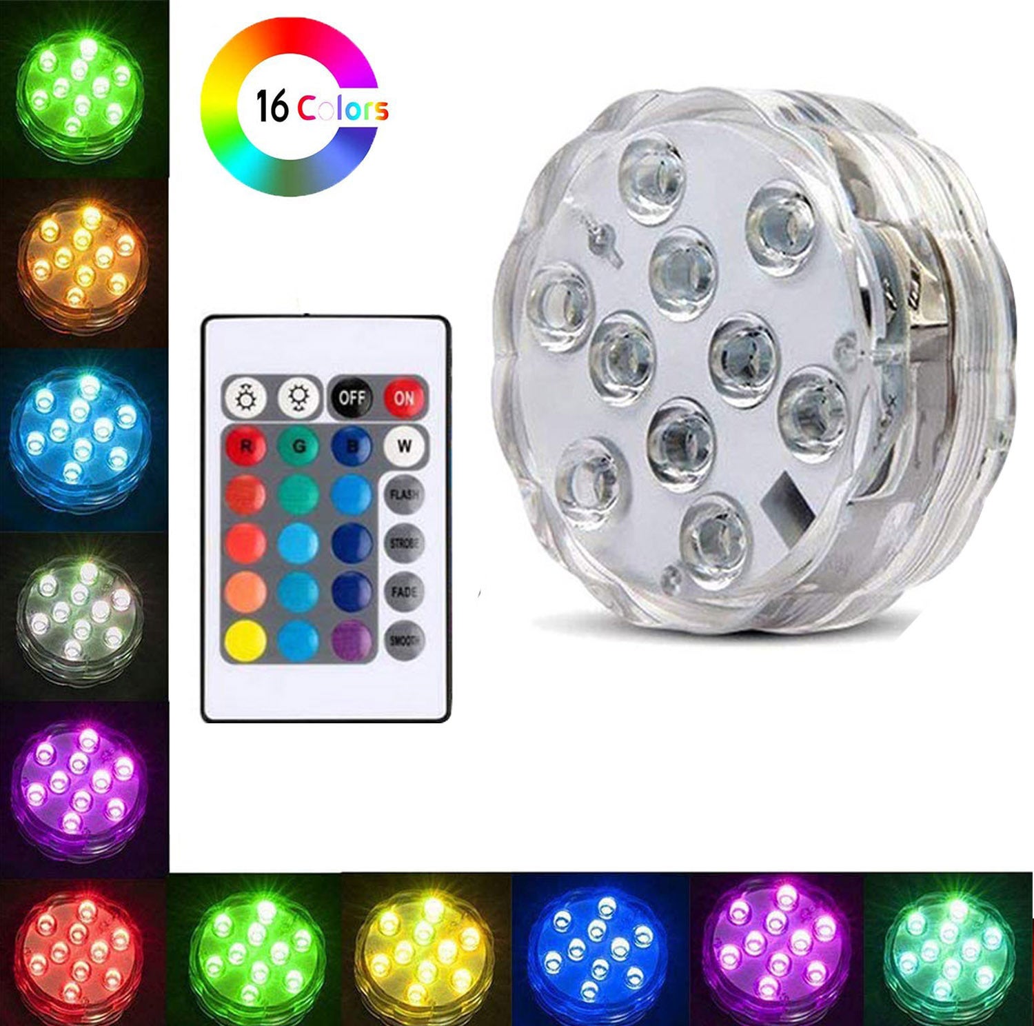 Podwodne oświetlenie basenowe LED RGB, wielokolorowe, wodoszczelne, z pilotem, klasa A, do akwarium, oczka wodnego, na wesele