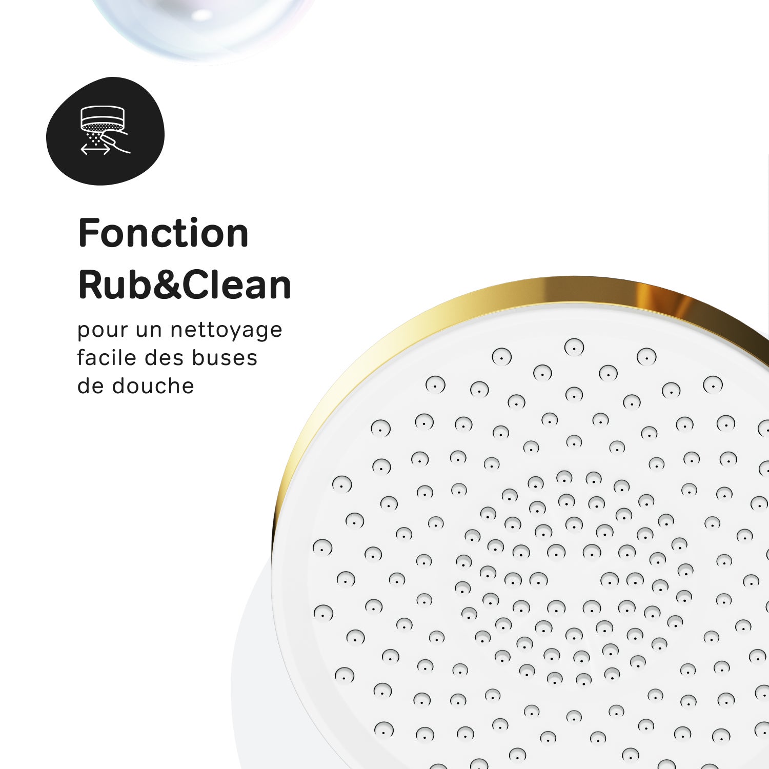 Set de douche: Pommeau de douche 3 jets, flexible et barre, Dore F01XA099 X-Joy AM.PM - 7