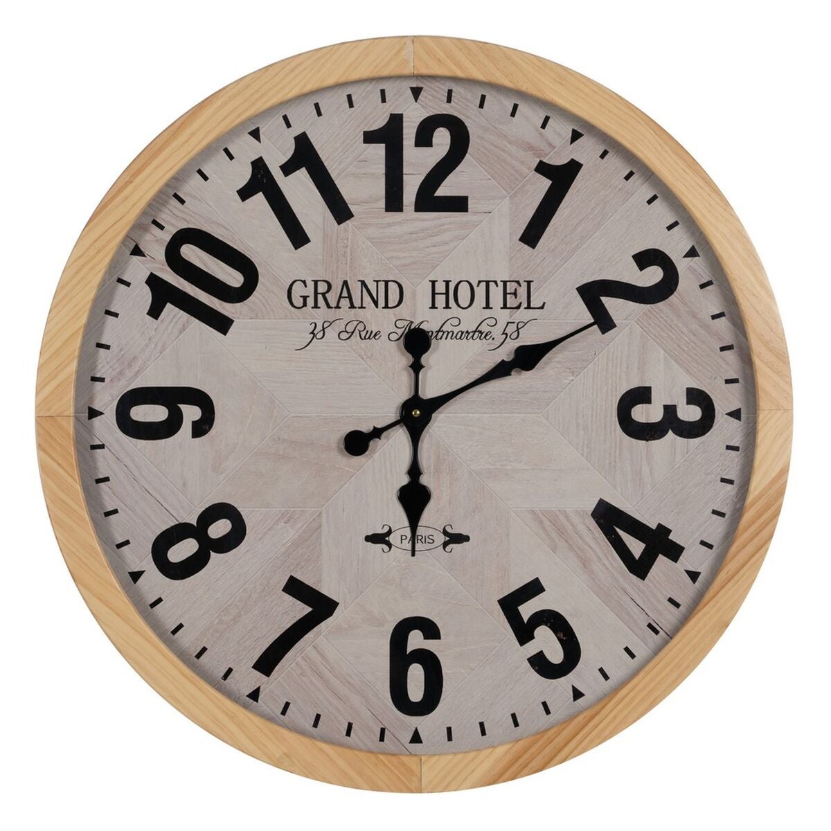 Reloj de Pared Blanco Natural Madera Cristal 76 x 76 x cm
