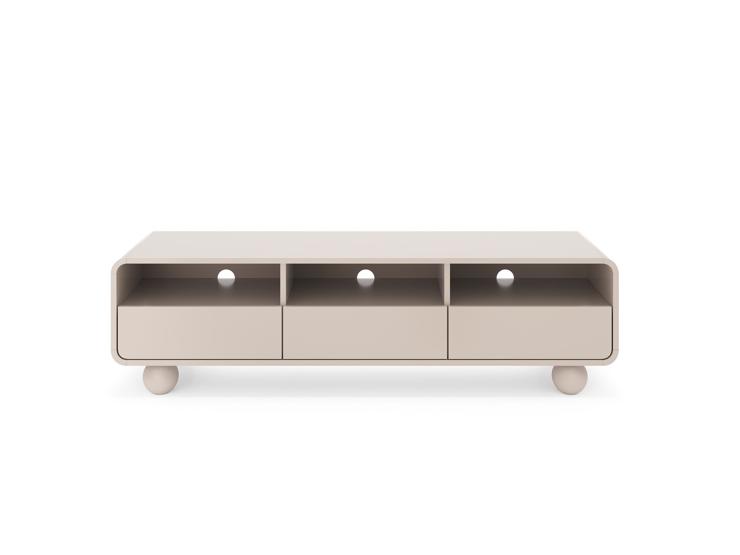 Minimalistyczna Szafka RTV ALVION 160 cm z szufladami i kulkowymi nogami, Kaszmir – nowoczesny design - 3