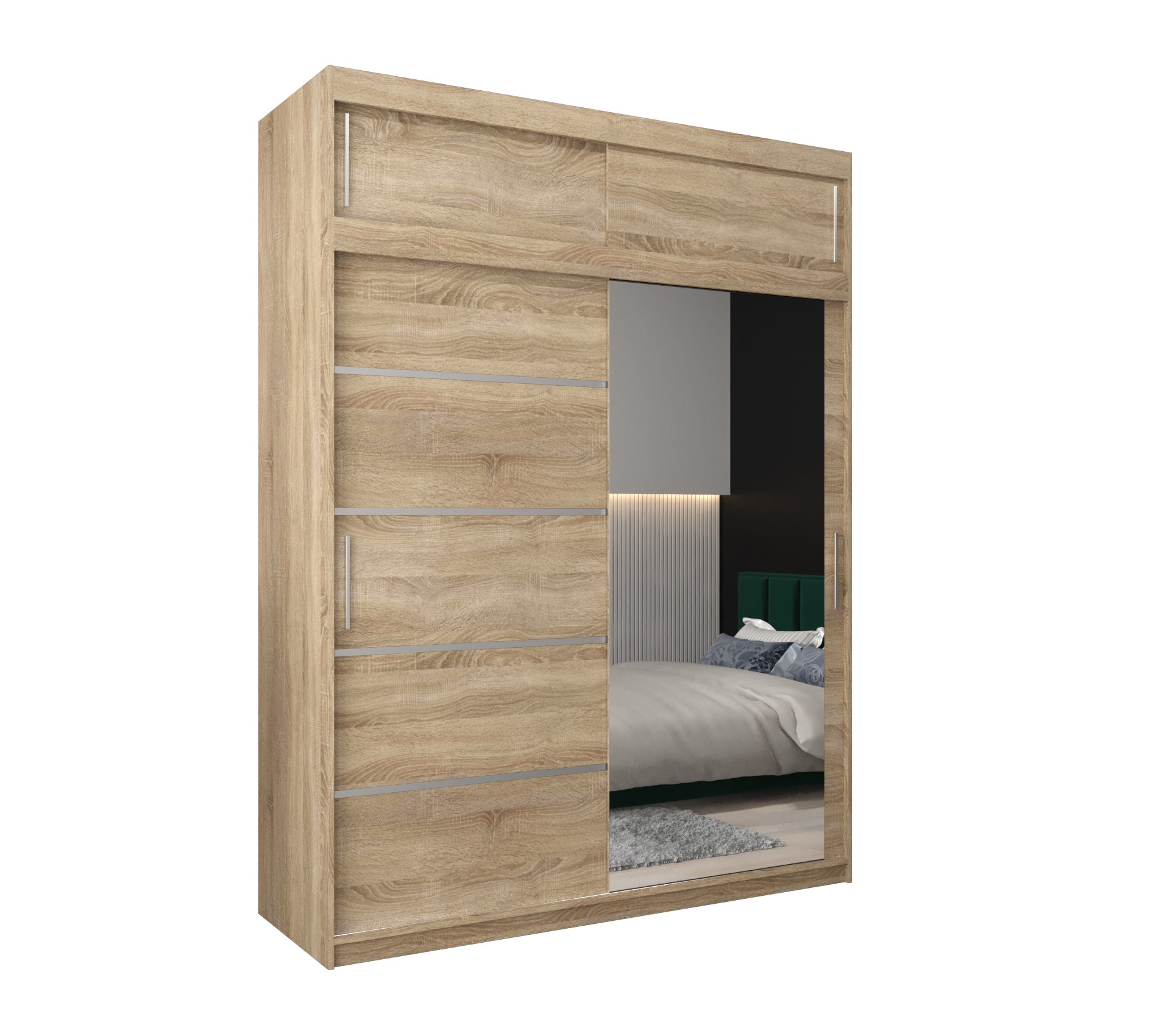 Szafa przesuwna z nadstawką garderoba Verona 2 180 x 62 x 240 cm Sonoma - Abiks Meble