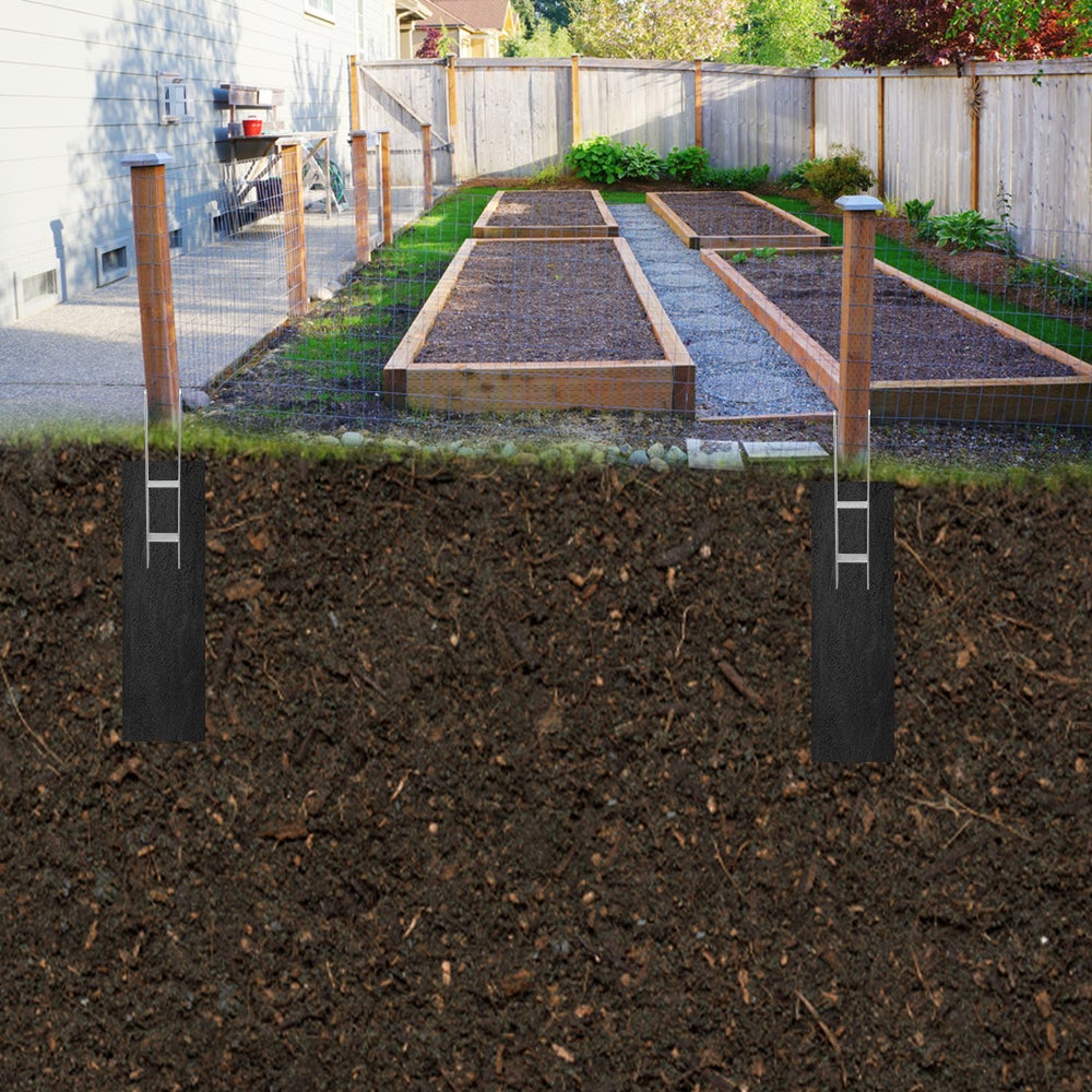 2x H Support de poteau H-ancre Patte de poteau Ancre de poteau Pied de poteau 141x600mm - 5