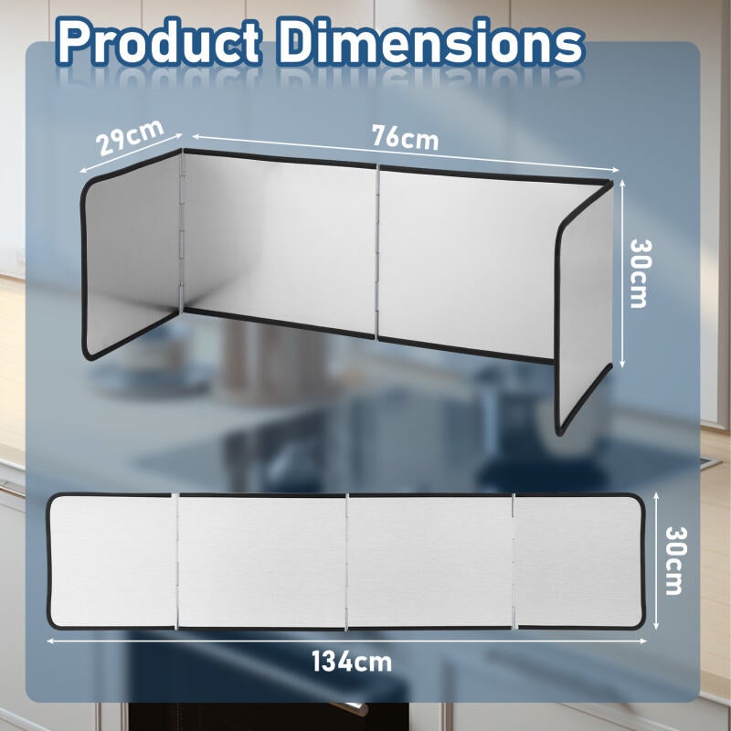 Plaque Anti-projection De Graisse Pliable Pour Cuisinière - Noir - 84x32.5 Cm - Neuve