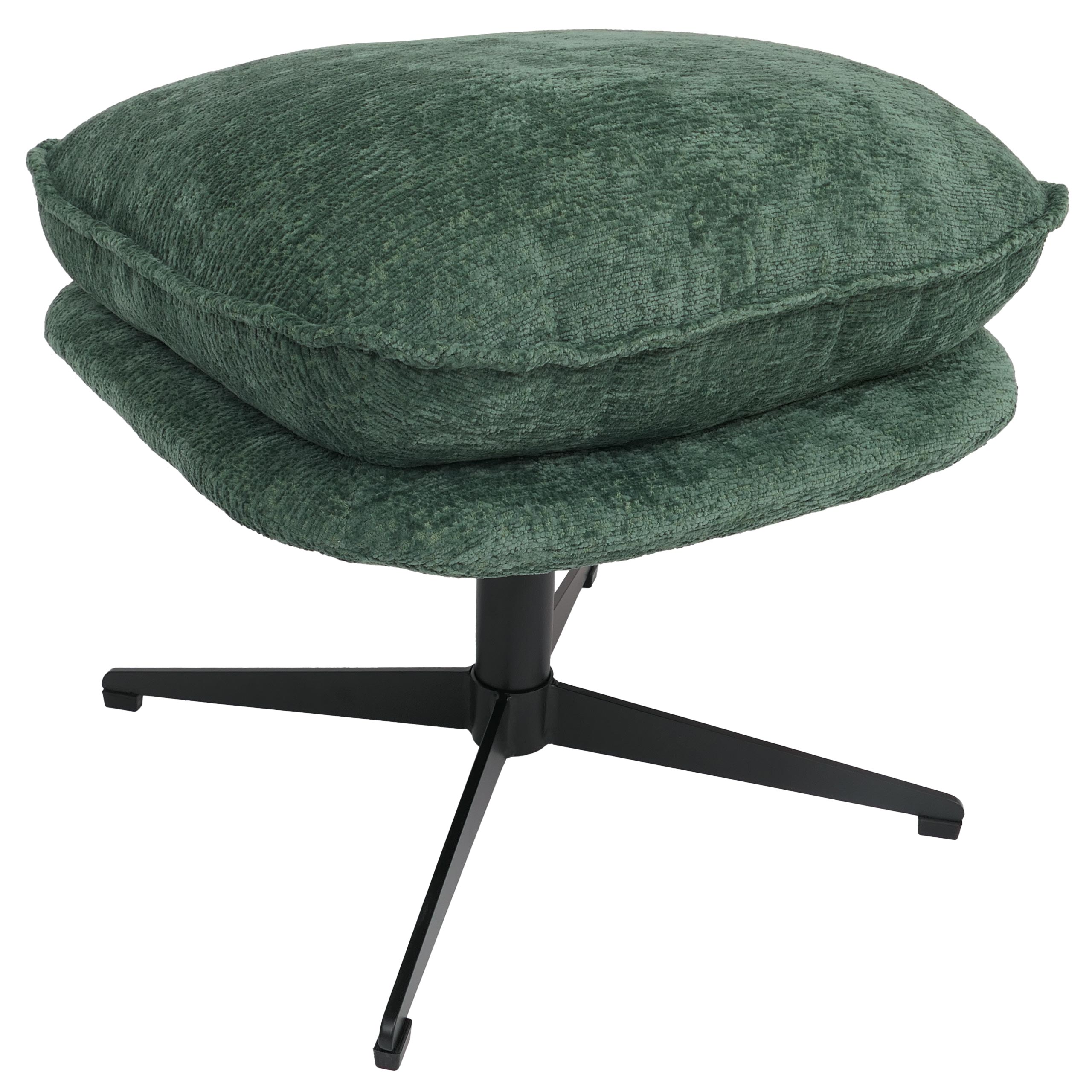 Taboret z tapicerką HWC-P32, siedzisko/podnóżek Podnóżek Otomana Tkanina/tekstylia Chenille (370 g/m²) ~ zielony