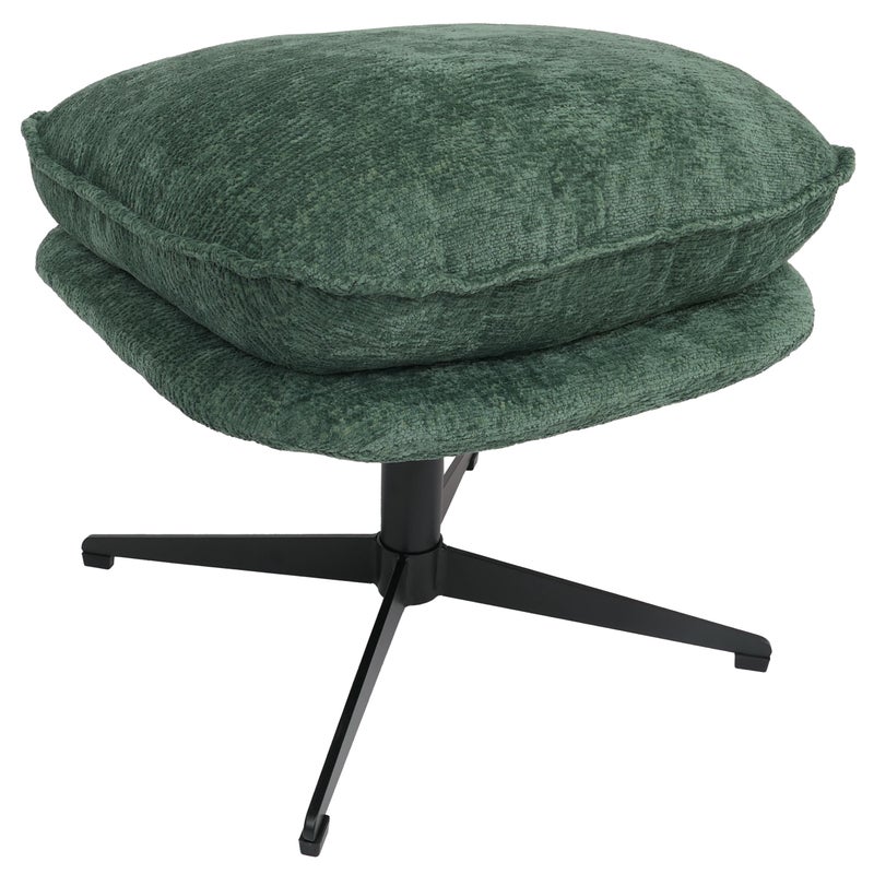 Taboret z tapicerką HWC-P32, siedzisko/podnóżek Podnóżek Otomana Tkanina/tekstylia Chenille (370 g/m²) ~ zielony