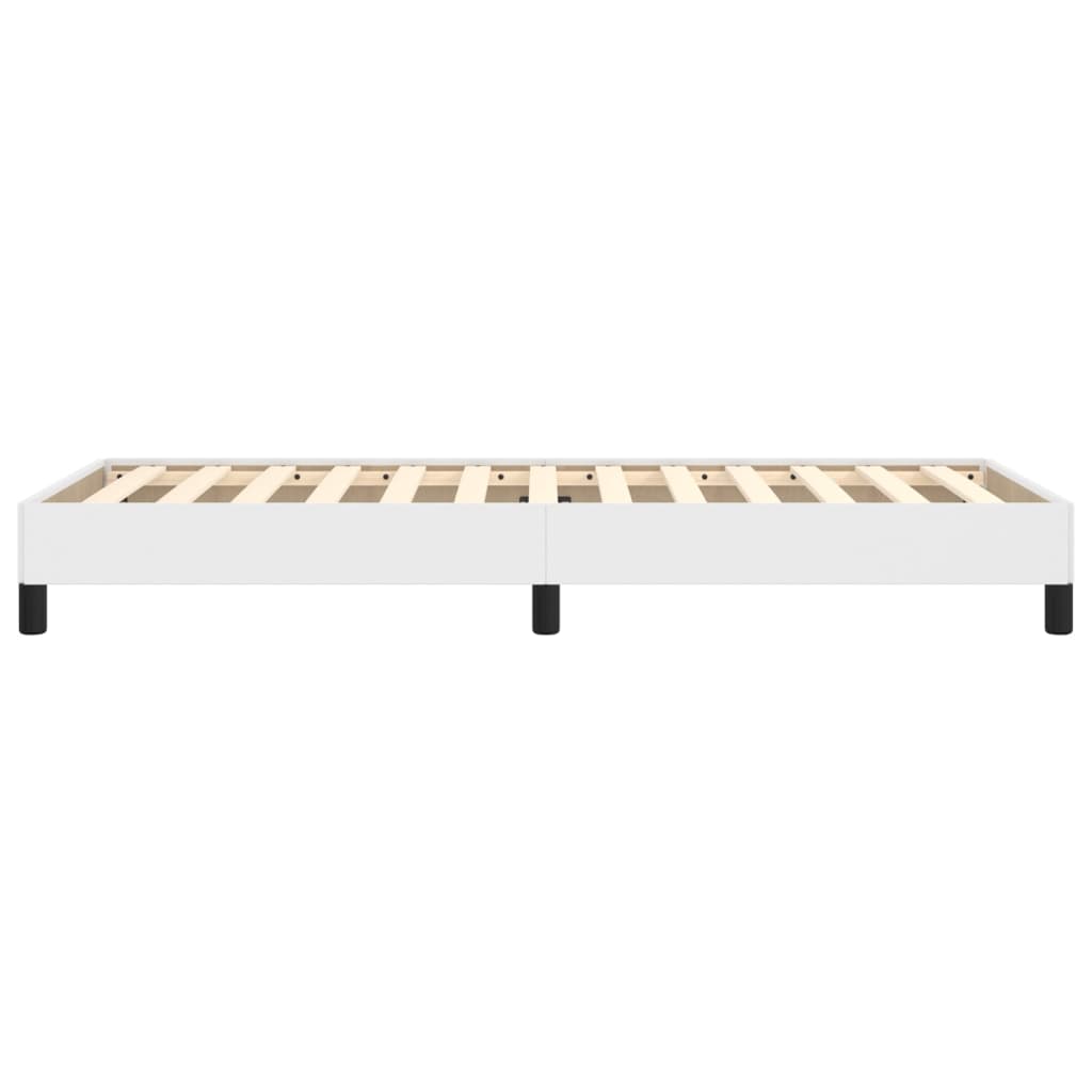 Cadre de lit sans matelas, blanc, en similicuir, pour la chambre, 100 × 200 cm - 6