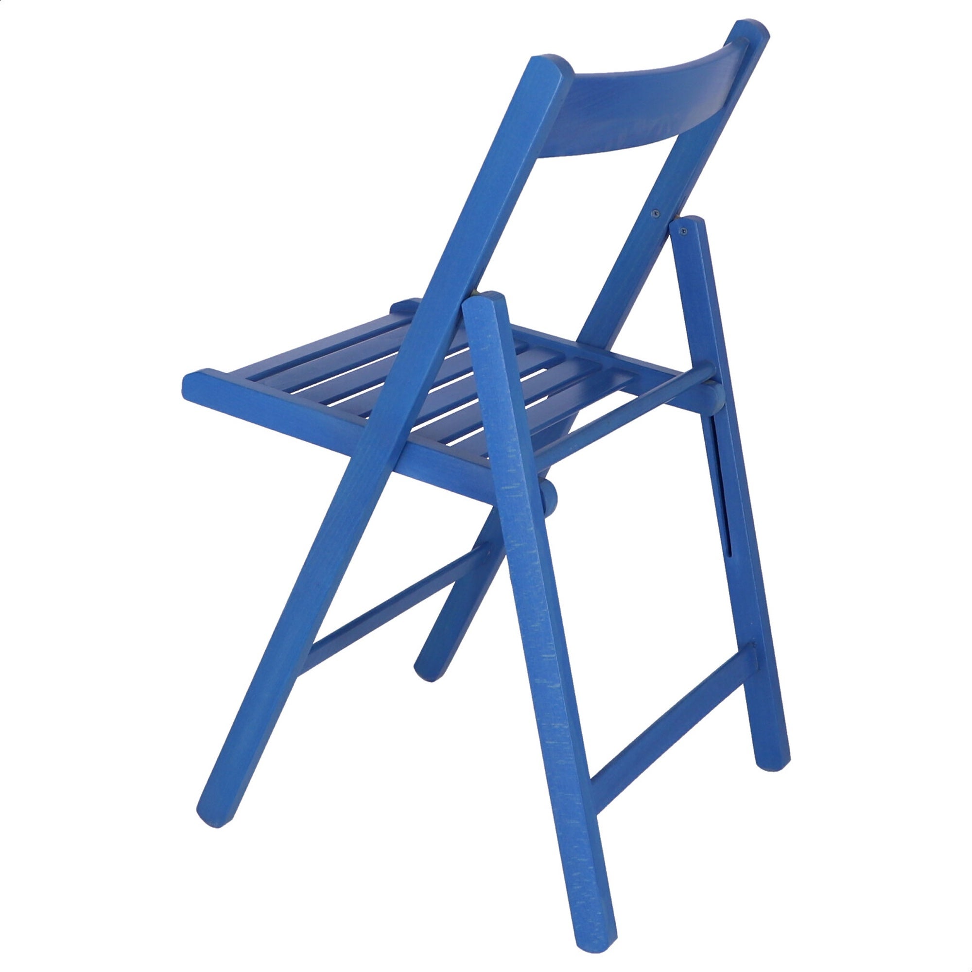 WELLHOME Silla plegable de madera 43x43x79 cm Azul - 4