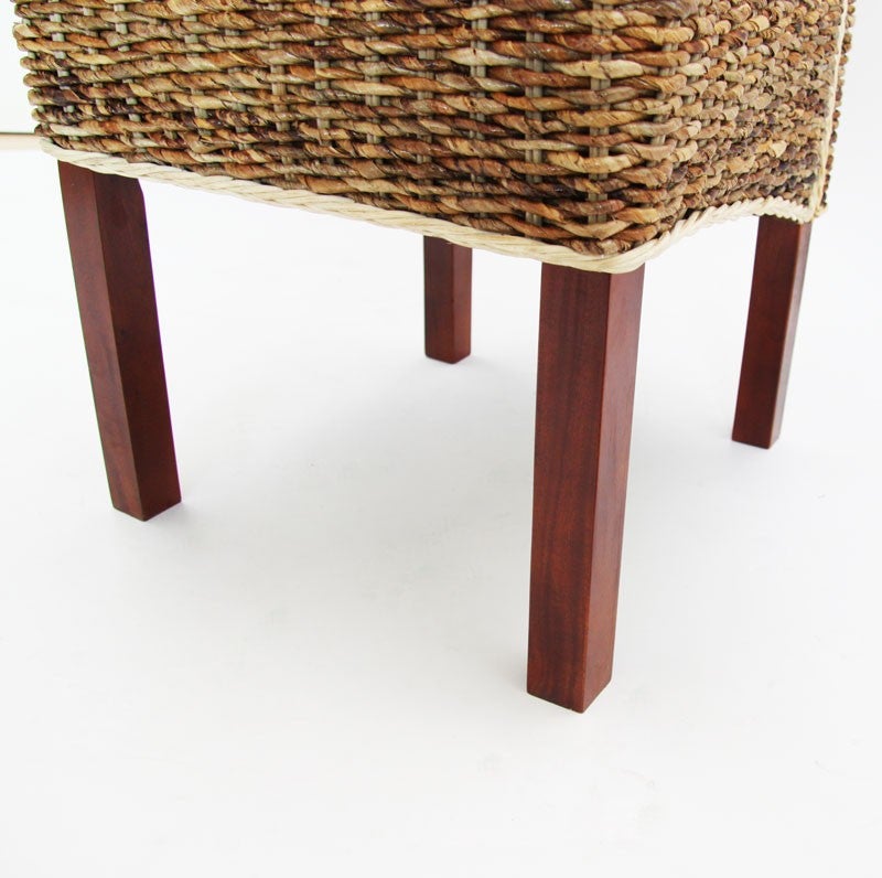 Set di sedie in rattan banana intrecciato con gambe marroni