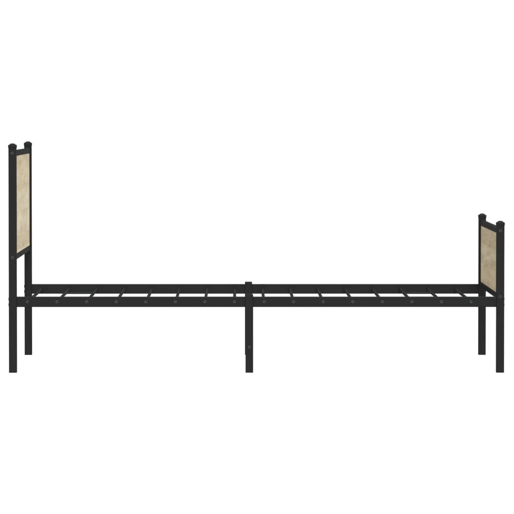 Cadre de lit en métal sans matelas, chêne, pour la chambre, 80 × 200 cm - 6