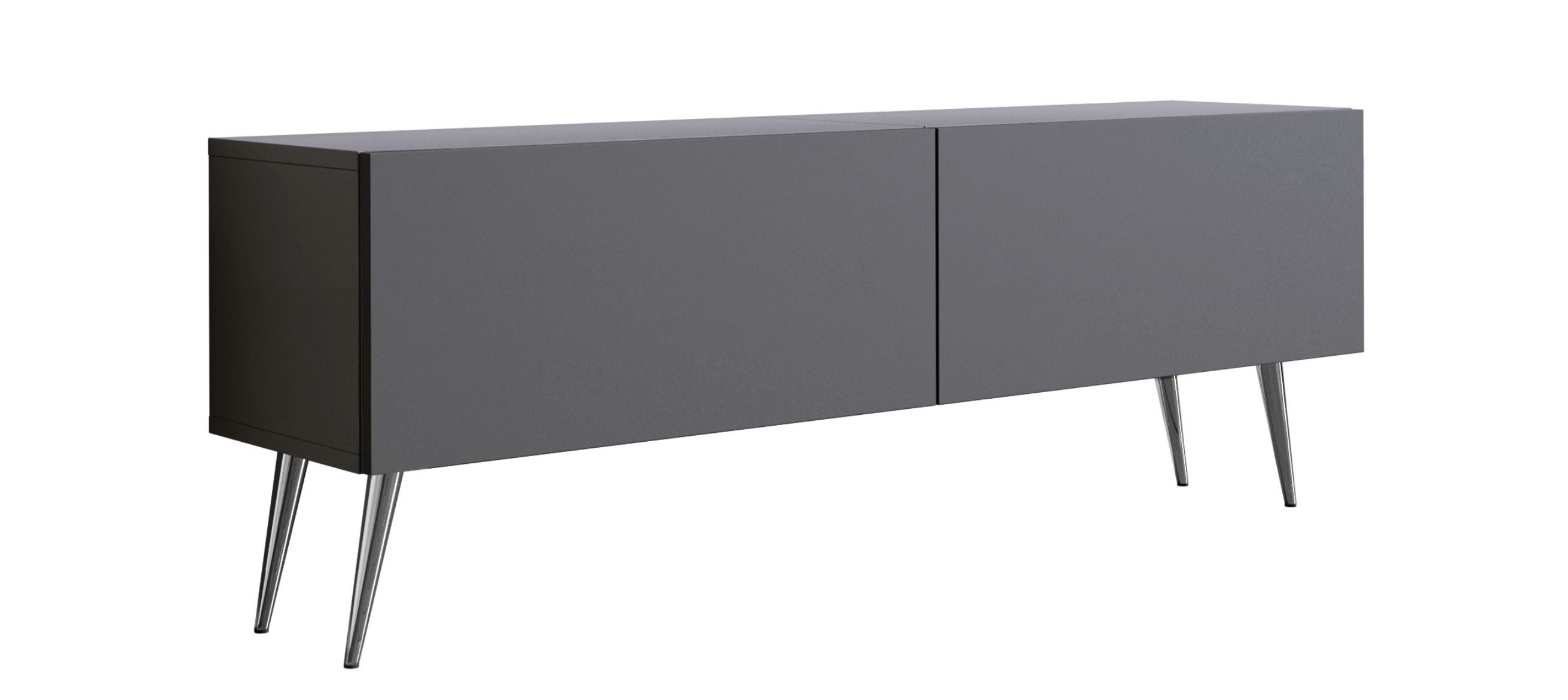Szafka RTV : Antracyt, nogi chrom, 140 x 32 x 52 cm